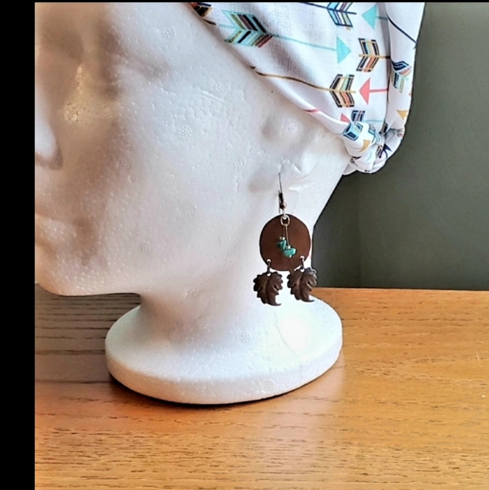 Earrings Turquoise and Copper